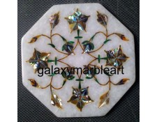 pietra dura inlay work tile oct 4" TP-403